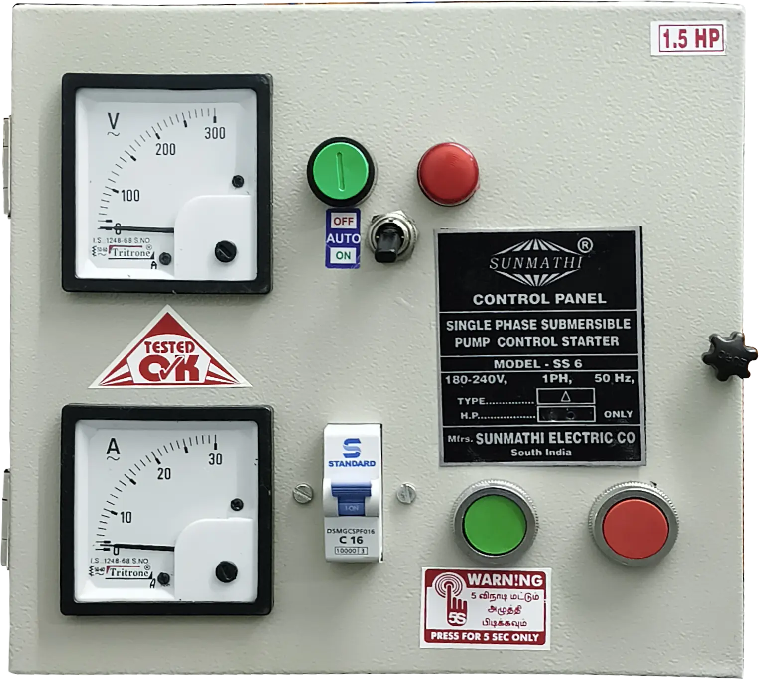 SS-6A Single Phase Panel with Auto
